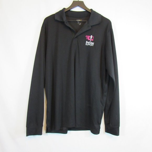 T Mobile Black Long Sleeve Polo Work Shirt IT - Picture 1 of 3